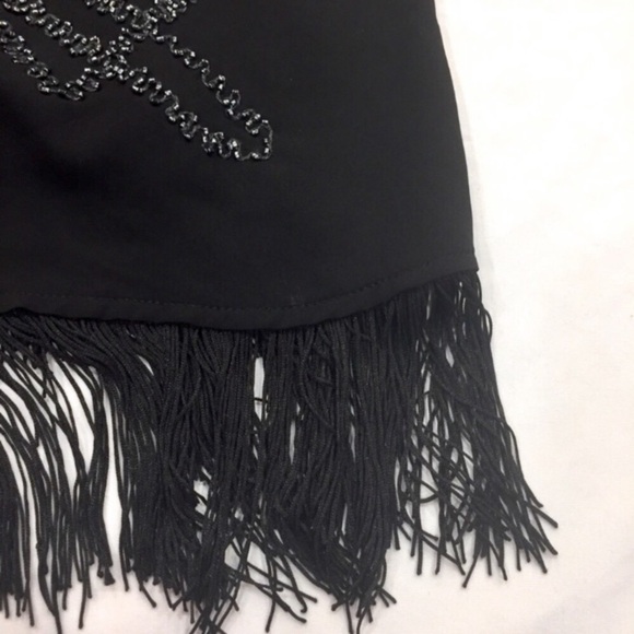 Express Black Beaded Fringe Tank Sz S NWT - Picture 4 of 7